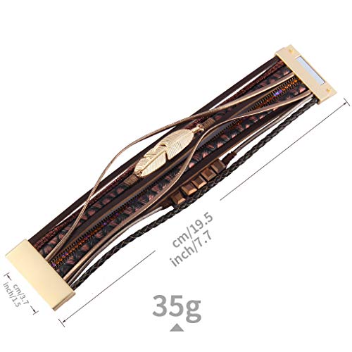 Gelconnie Boho Wrap Bracelet For Women Bohemian Feather Bracelets Handmade Jewelry Leather Cuff Bracelets Leather Jewelry For Women,Sisters, Teen Girls And Mother #TOP1