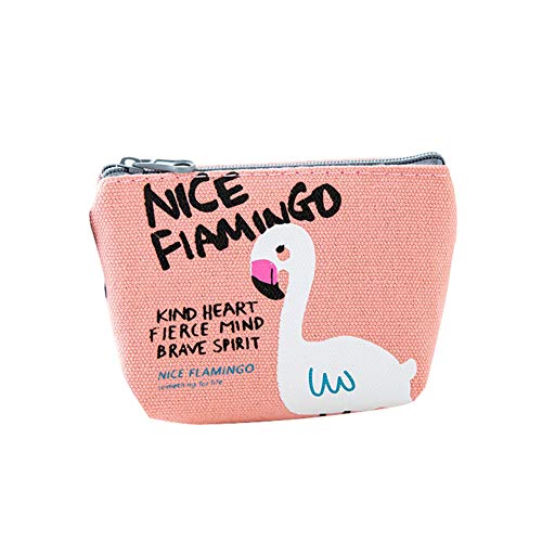 Preisvergleich Produktbild jingyuu 1 Stück Rosa Leinwand Mini Schlüssel Brieftasche Münztüte Aufbewahrungstasche Geldbeutel Täschchen Kosmetik Make-up Tasche für Speicherschlüssel, Geld, Make-up 12 * 9cm