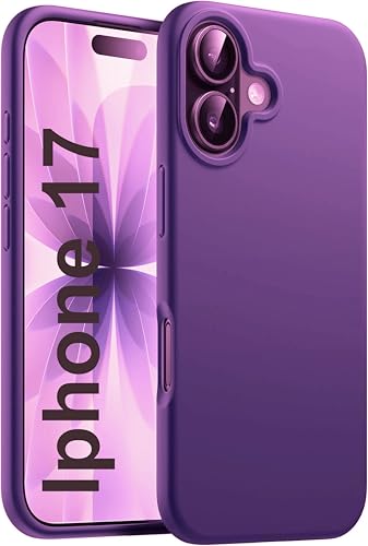 Image of SBMS Silicone Case for iPhone 17 6.3-Inch, Silky-Soft Touch Full-Body Protective Phone Case, Shockproof Back Cover for iPhone 17 (Purple)