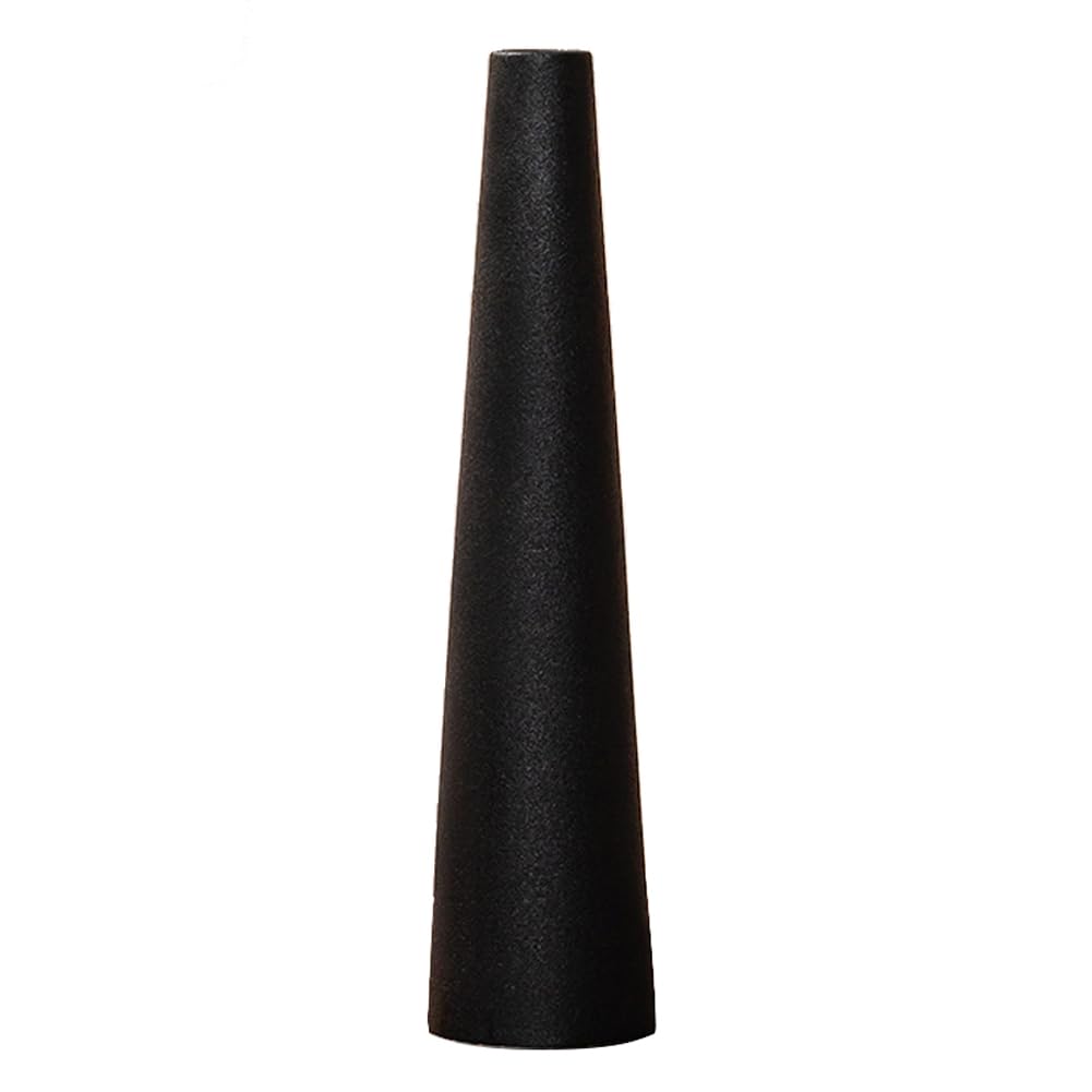 Jarrón negro de cerámica esmerilada con tallo único, jarrón de flores delgado, pequeño brote, jarrón floral decorativo para decoración del hogar, centros de mesa para mesa u oficina