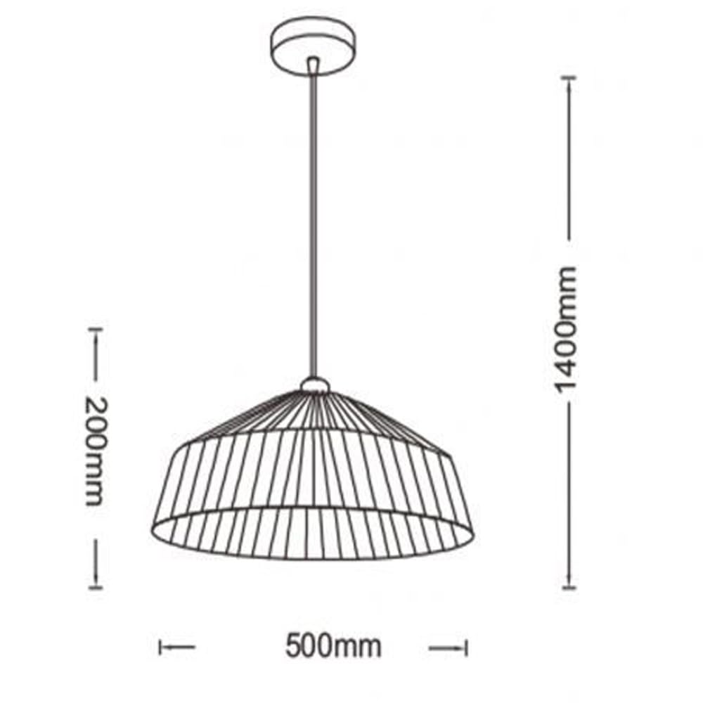 Vetrineinrete® Lampadario a sospensione con corda intrecciata rattan attacco E27 stile boho chic bohemien Ø 40 e 50 cm (Diametro 50 cm)