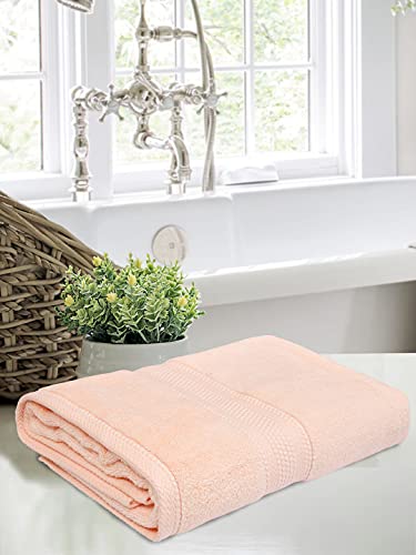 Image of Bombay Dyeing Super Ultrx Zero Twist Plain Dyed 650 GSM Cotton Bath Towel - Size 75cms x 150cms - Ultrx (Peach)