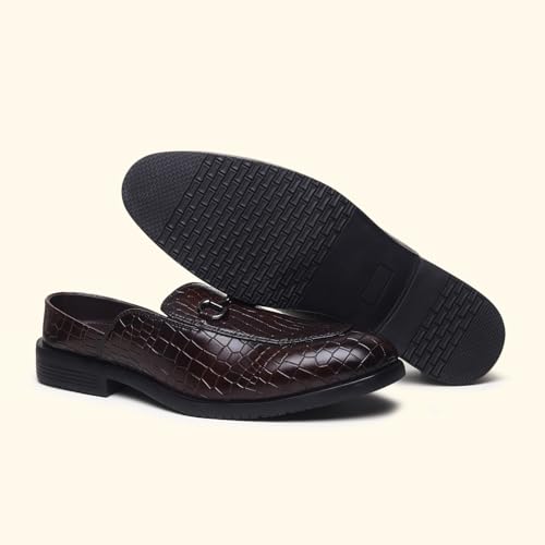 Image of YOHO Lofos Mules for Men | Open Back Cut Comfortable Loafers | Stylish, Flexible Slip-On Formal Shoes with Footpharma Footbed