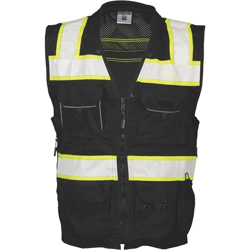 ML Kishigo Enhanced Visibility Professional Utility Vest - Black, Large, Model Number B500-L