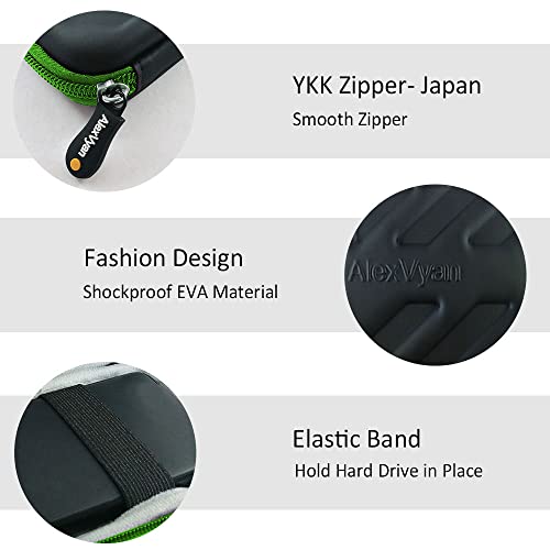 Alexvyan Hard Disk Drive Case Protector for WD My Passport 1TB Portable External Hard Drive (1TB,2TB, 4TB Compatible) Disk Cover HDD Case Casing Carry Bag Pouch Sleeve Enclosure
