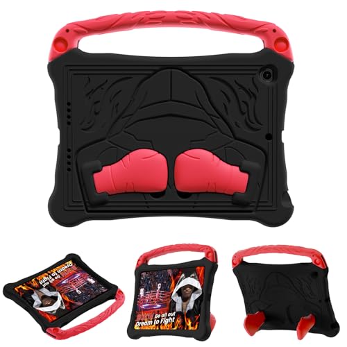 Dteck for iPad Air 3rd Generation and iPad Pro Case 10.5" 2019/2017 Release, Cute Boxing Shockproof Hard Case with Handle/Kickstand/Shoulder Strap, Protective Lightweight Kids-Friendly Cover, Black