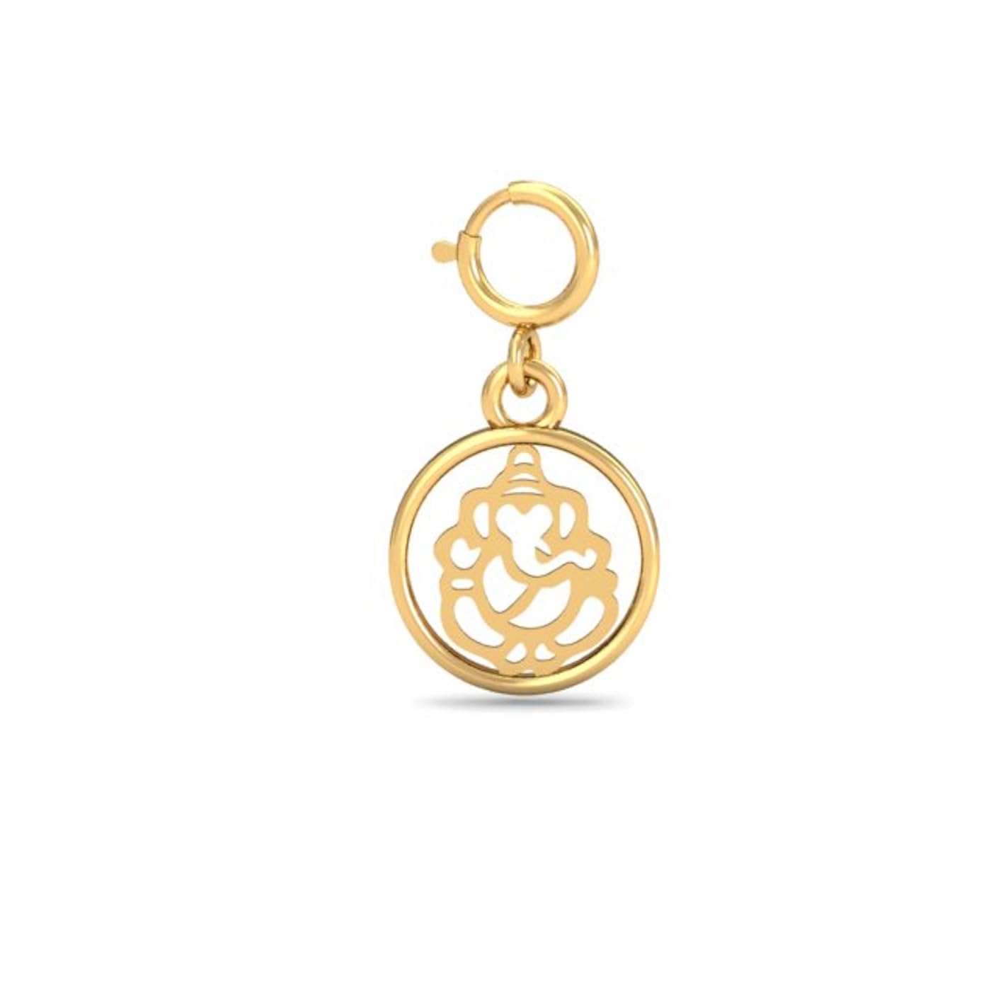 kuberbox 18K Yellow Gold Cutwork Ganesha Charm for Women-picture-33