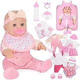 Mastom 12'' Baby Doll Playset with 4 Outfits Backpack, 12...
