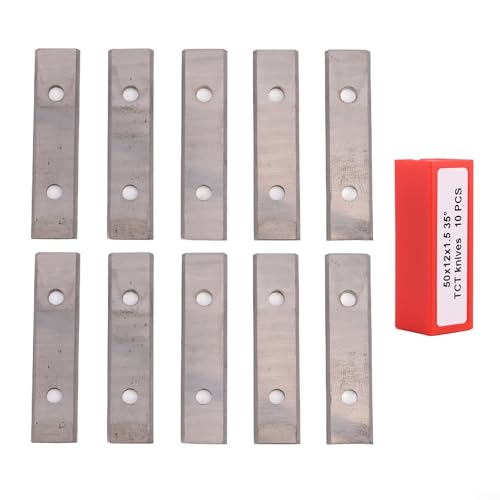 10PCS 50 * 12 * 1.5mm Double Edged Carbide Insert Cutter Blades Square for Wood Planing Grooving Set