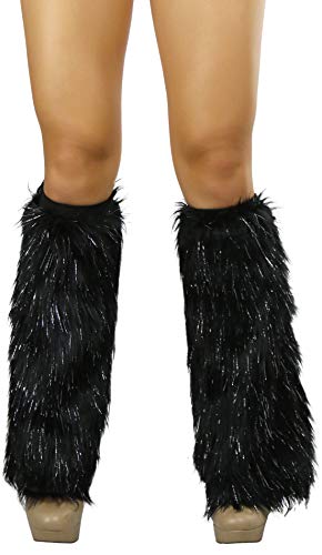 Image of ToBeInStyle Women's Faux Vibrant Fur Retro Daring 60' Inspired Ravewear Knee High Leg Warmers
