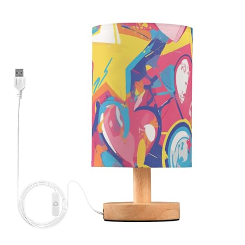Lámpara de mesa para sala con diseño graffiti miniatura 1