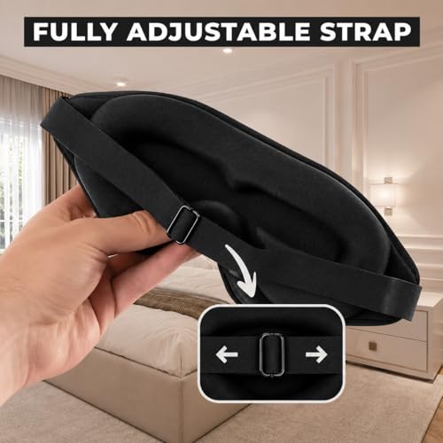 Image of FlyHugz 3D Travel & Home Sleep Mask|Ultra-Soft, 100% Light-Blocking Eye Mask for Deeper Sleep,Adjustable Strap with Nose Bridge Design|Perfect for Travel and Insomnia (Safari Gold Leopard Print)