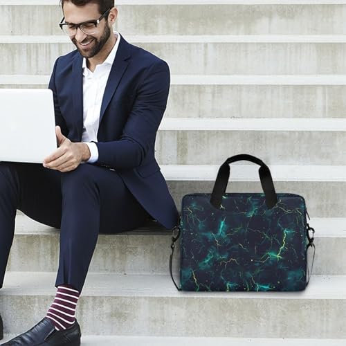 Maletín para portátil 15.6" con asa y correa verde y azul miniatura 3