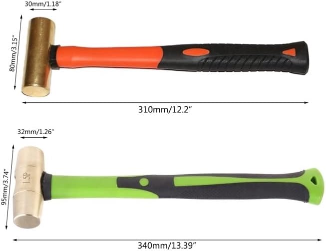 yaoqijie Red Copper Drum Hammer 0.45kg/0.68kg Safety Tool Safety Tool Portable Shockproof Lasting (Weight : 1.5P)