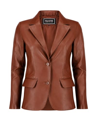Image of Jild Classic Style Leather Blazer Women - Casual Coat Leather Jacket Women