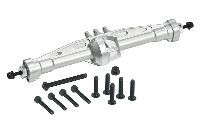 GPMUpgrades Aluminum 7075 Rear Straight Axle Housing for Axial-1/10 4Wd Scx10 Pro 4X4 Kit-Axi03028 (Silver)