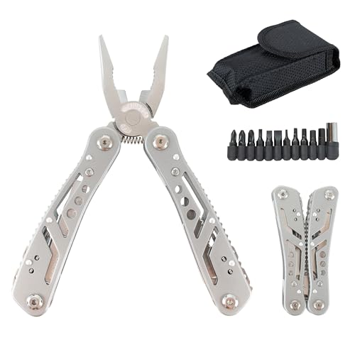 CampSup Multitool 24 in 1 mit Zange & Bitsatz - Multifunktionswerkzeug aus Edelstahl für Heimwerken, Camping & Reparaturen unterwegs