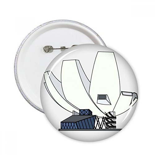 Badge bouton Singapour Art Science rond en lot de 5, broches multicolores taille M pour vêtement