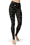 sissycos Cartoon Leggings Damen Print Tier Libelle Kaninchen Eule Katzen Leggings Design Yoga Laufen Hosen Mädchen Strumpfhosen Mode Stretch L-XXL Gamaschen der Schwarzen Katze