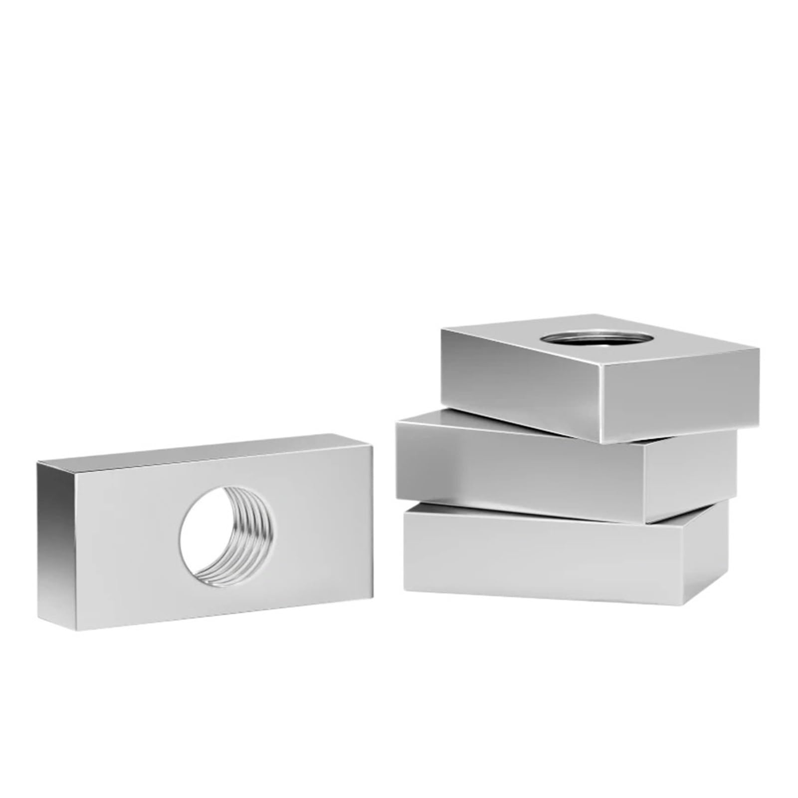 Juego de tuercas rectangulares acero al carbono galvanizado | M3 M4 M5 for perfil de aluminio y muebles de madera: Acero al carbono zincado 20 o 50 piezas(M3x12x24x2.5-50pcs)