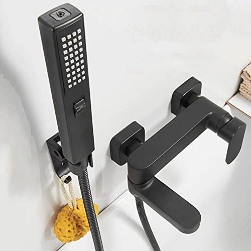 Robinet de douche en laiton noir mat au design pivotant élégant