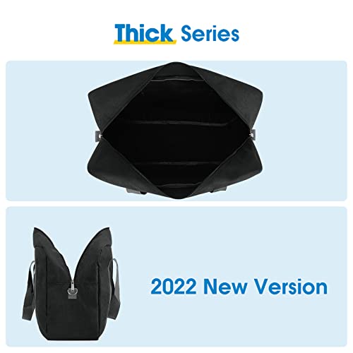 for-Airlines-Cabin-Bag-45x36x20-Underseat-Foldable-Travel-Duffel-Bag-Holdall-Tote-Carry-on-Luggage-Overnight-for-Women-and-Men-25L-Thick-Series-Black-with-Shoulder-Strap