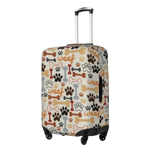 Dog Bones Paw Prints Print Suitcase Cover Luggage Protector Washable Elastic Fashionable Travel Gear Cover2