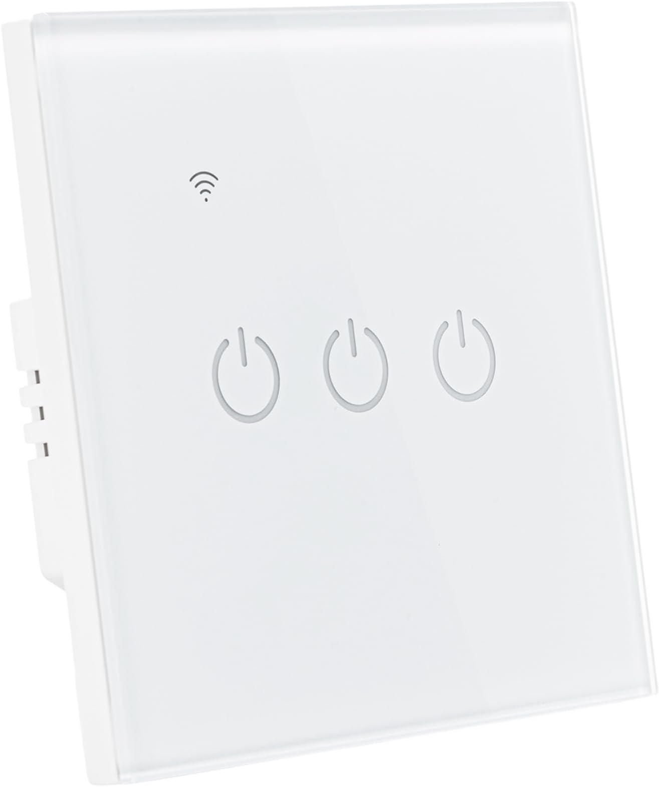 Niyozeego WiFi Smart Wall Light Switch Wireless Switches No Neutral Wire Required, Compatible with Alexa, APP Remote Control Touch Switch, Voice Control, No Hub Required (White, 3 Gang)