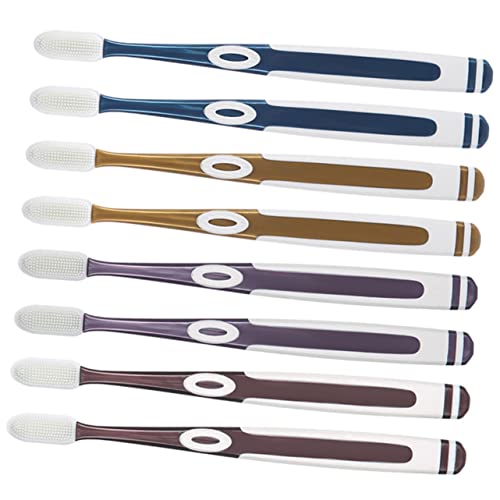 Veemoon 8Piezas Cepillos de Dientes Portátiles de Suave para Casa y Cepillos Ergonómicos para Adultos Limpieza Efectiva y