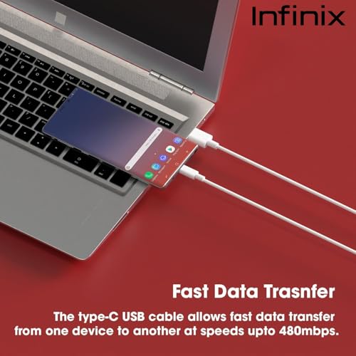 Image of Infinix Original 45W Super Fast Charging USB-A to Type-C Cable | Compatible with GT 10 Pro, Note 30, Zero 30, Zero 20, Zero 5, Hot 11 Series & More