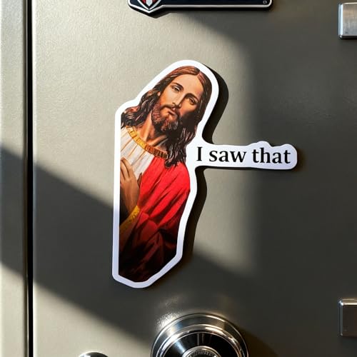 2 Imanes cristianos decorativos Jesus I Saw That 3.5 in miniatura 5