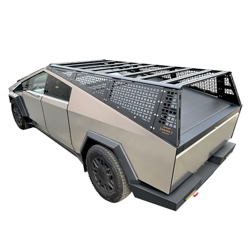 SanHima Cargo Bed Racks Compatible with Tesla Cybertruck, Heavy-Duty Aluminum Molle Panel Roof Rack, Modular Design, Ideal for Off-Road Adventures