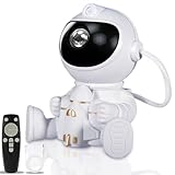 KDISHKRA Proyector de Cielo Estrellado Astronauta, Galaxy Luz Nocturna LED para Niños, 8 Nebulosas + 1 Efecto Estrella, Rotación 360°, Mando a Distancia - Regalo Ideal Cumpleaños y Navidad