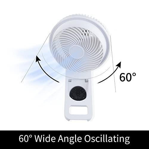 Simple Deluxe 7 Inch Wall Mount Fan, 3 Speeds & 3 Modes, 15 Hours Timer, 60° Oscillating Circulating Fan, With Remote Control #TOP3