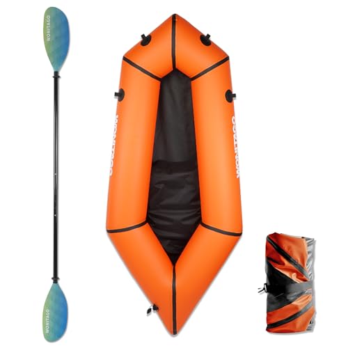 TPU Packraft Portable and Lightweight with Adjustable Carbon Fiber Kayak Paddle