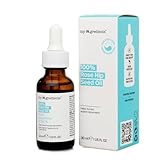 Masque Bar My Ingredients 100% Rose Hip Seed Oil, Rejuvenates Dull Skin, Reduces Fine Lines, Wrinkles, Soothes Dry & Itchy Skin, Moisturizing Serum for Face & Hair, Korean Skincare - 1Fl oz