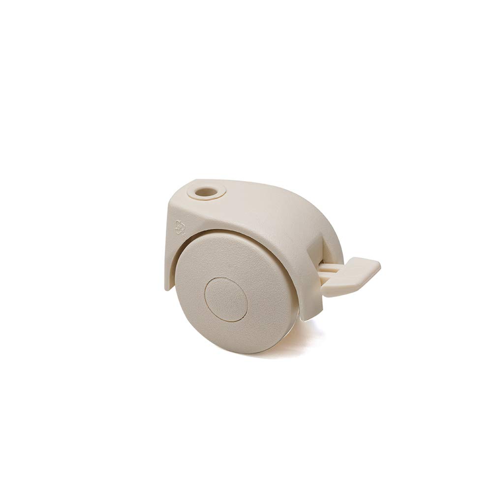 Foppapedretti 4 Ruote Nylon, Ricambio per Lettini e Bagnetti, Piroettanti, 2 Ruote con Freno, Sostituzione Semplice, Rendono Agevolo lo Spostamento, Crema