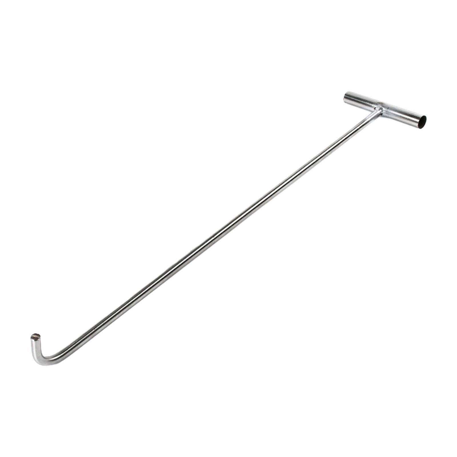 Ktuxzci Silver Sewer Hook Lifting Tool Manhole Cover Designed For Quick Removal Of Heavy Grates And Covers Well Cover Hook Offers Comfortable Grip And Makes Task Of, 68Cm Blunt