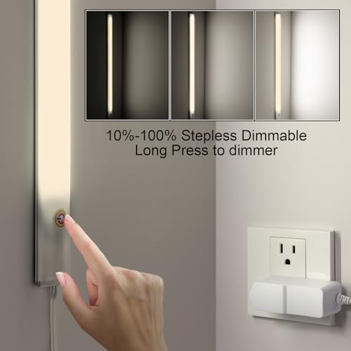 Image of Under Cabinet Lighting Natural White 4000K, Dimmable Under Cabinet Lights with Touch Switch, LED Under Counter Lighting for Desk