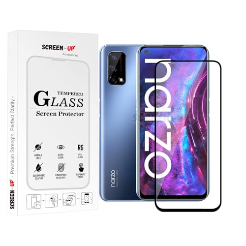 Image of ScreenUp Tempered Glass For Realme Narzo 30 Pro 5G - Ultra Clear, 9H Scratch Resistant, Full Coverage, Easy Install Screen Protector