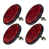 PAMINGONO Reflectores de Bicicleta de Plástico Rojo 4 Piezas Reflectores de Advertencia para Ciclismo y Turismo y Autos Accesorios de Seguridad para Exteriores