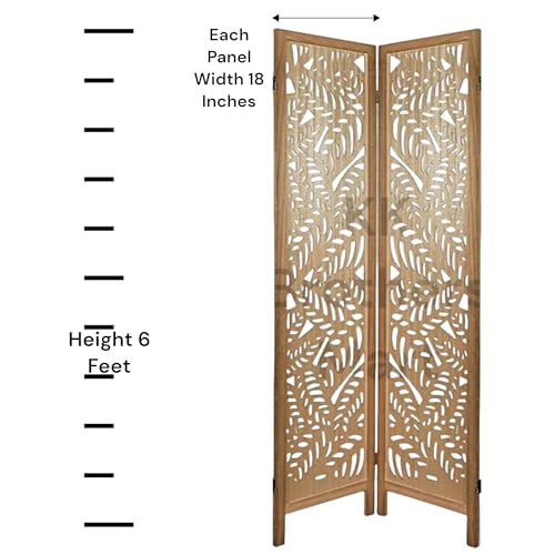 KK Brothers Mart Room Partition for Living Room | Wooden Screen Separator | Wooden Room Wall Divider | Hall Partition Furniture for | Bedroom | Office | Restaurant (2 Panel)