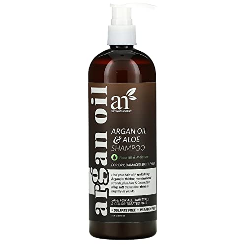 artnaturals Moroccan Argan Oil Shampoo - (16Fl Oz) - Moisturizing, Volumizing Sulfate Free Shampoo for Women, Men and Teens - Used for Colored and All Hair Types, Anti-Aging Hair Care