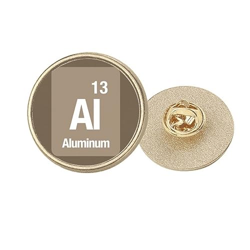 Broche ronde en métal doré Al avec attache sécurisée taille M
