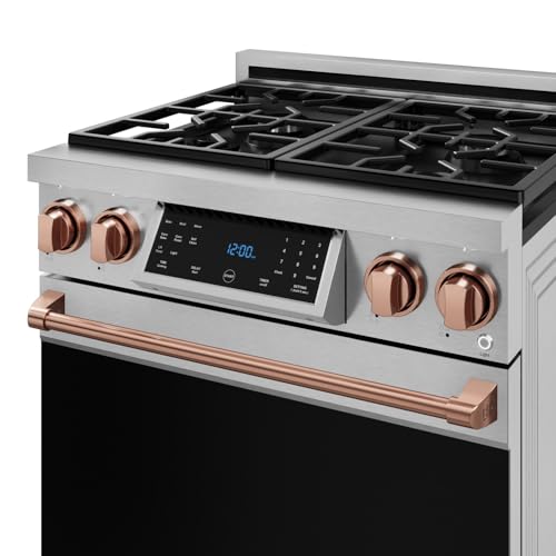 Image of Gordon Ramsay by THOR Kitchen 30 Inch Professional Gas Range with Tilt Panel Touch Control in Stainless Steel /Rose Gold