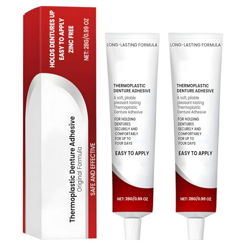 2Pcs Thermoplastischer Prothesenkleber Zahnprothesen Kleber Haftcreme für Zahnprothesen Zahnkleber für Prothesen Denture Glue Stärkste Haftcreme Der Welt Den Ganzen Tag Sicher Befestigt Dauerhaft