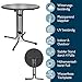 Beautissu Bistrotisch Outdoor Rund Ø 80 cm – Beistelltisch Balkontisch Stabiler Gartentisch Rund Klappbar 70 cm hoch – Campingtisch Partytisch Esstisch Gastro – Schwarz Bistroni