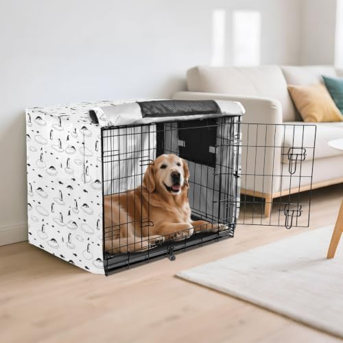 Housse de cage pour chien fixation anti-déplacement bâche enveloppante Pingouin Winter - 7