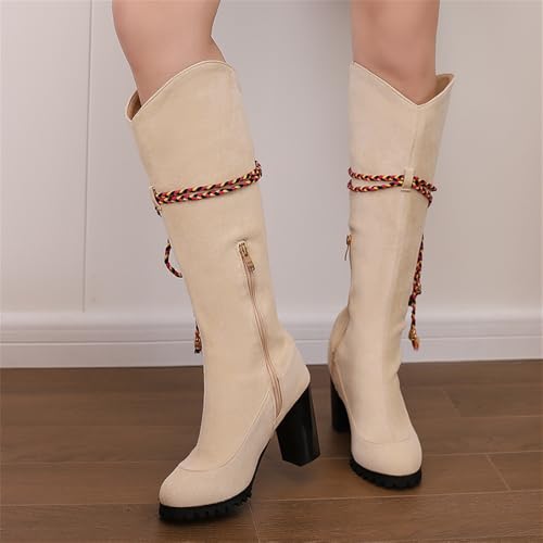 LYYSKY Women's Fashion Autumn Thick Heel High Heel High Boots .Size corresponds to the length of the sole of the foot, Refer to the size chart and product description Size US3-US17/EU33-EU503