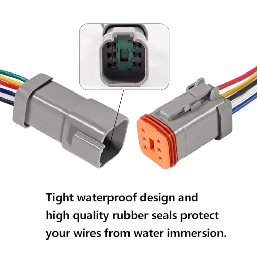 image for AITRIP 4 Sets 6 Pin Connector Kit Waterproof Electrical Connector 16 A